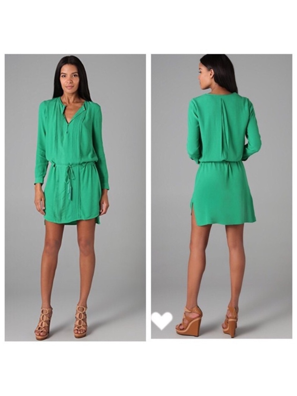 Diane Von Furstenberg - Sliced Dress - Size 6 - Green - Good Used Condition!!